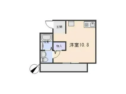 愛知環状鉄道 岡崎駅 徒歩26分 2階建 築19年(ワンルーム/1階)の間取り写真