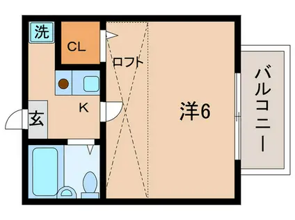 ベッセル明石(1K/2階)の間取り写真