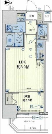 スワンズシティ大阪クレアスト(1LDK/11階)の間取り写真