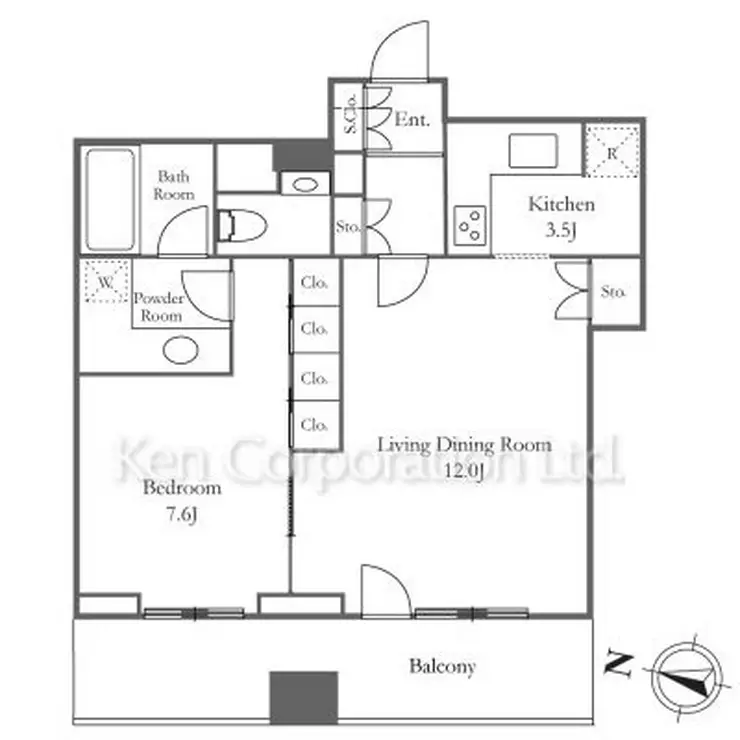 シティタワー高輪 14階階 間取り