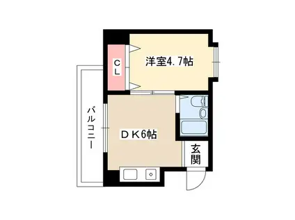 アーバン藤里(1DK/3階)の間取り写真