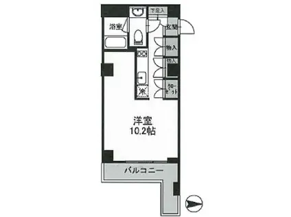 カスタリア目黒鷹番(ワンルーム/2階)の間取り写真