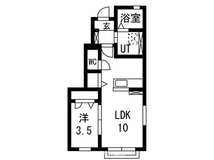 グランシャス雅(1LDK/1階)の間取り写真