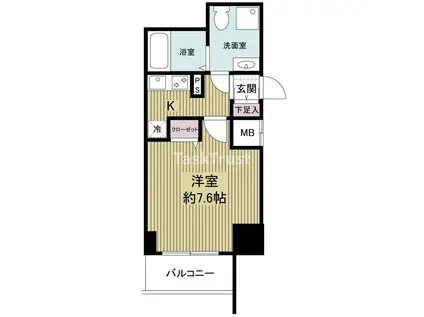 ドゥーエ玉造(1K/4階)の間取り写真