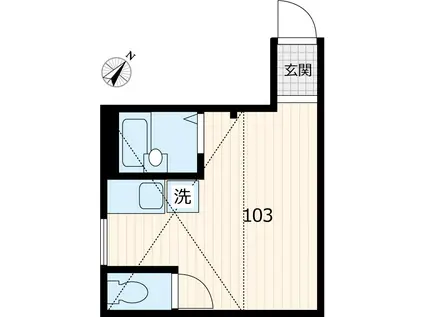 MGB狛江(ワンルーム/1階)の間取り写真
