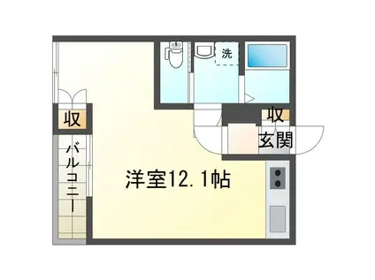 メゾンT・S学校町(ワンルーム/2階)の間取り写真