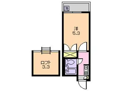 サンシティ新井(1K/2階)の間取り写真