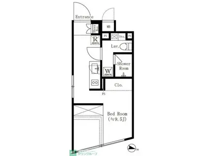 RESTILE池尻大橋(ワンルーム/2階)の間取り写真