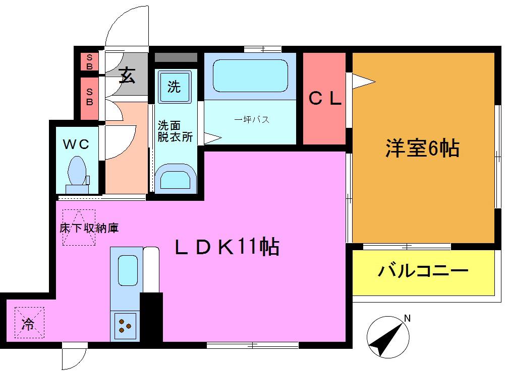 東京メトロ東西線 南行徳駅 徒歩9分 2階建 築9年(1LDK/1階)の間取り写真