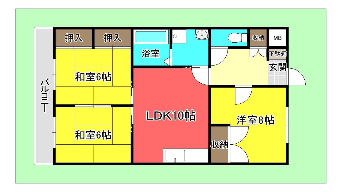 コーポMSD(3LDK/2階)の間取り写真