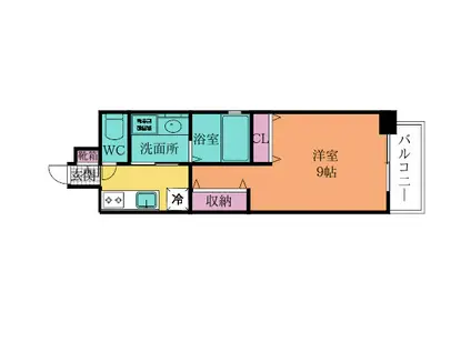 アクシオ北九州III(1K/7階)の間取り写真