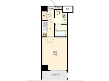 クレヴィスタ大森西(1K/4階)の間取り写真