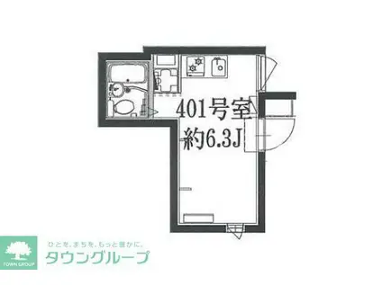 ゴールドレジデンス三軒茶屋(ワンルーム/4階)の間取り写真