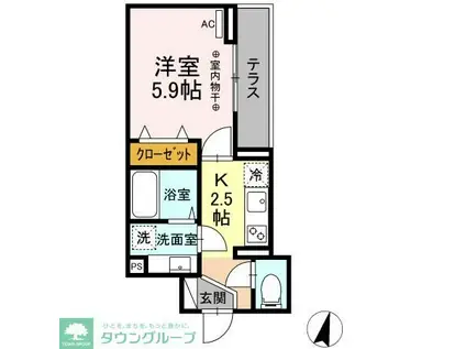 アヴァンス青井(1K/1階)の間取り写真