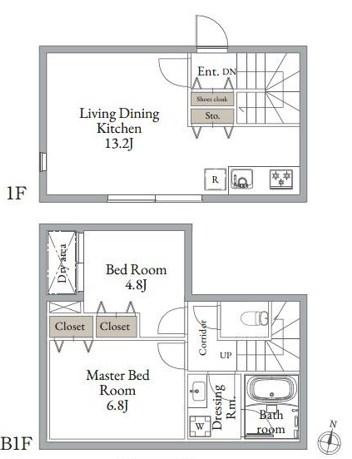 LIVEFLAT東高円寺II(2LDK/1階)の間取り写真