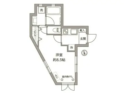 CREA EBIS(1K/2階)の間取り写真