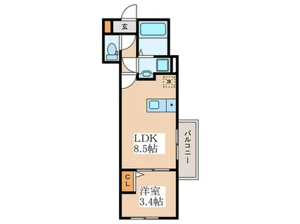 BESTSTAGE羽村市五ノ神4丁目1(1LDK/1階)の間取り写真