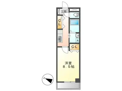 T-SAISON倉敷(1K/4階)の間取り写真