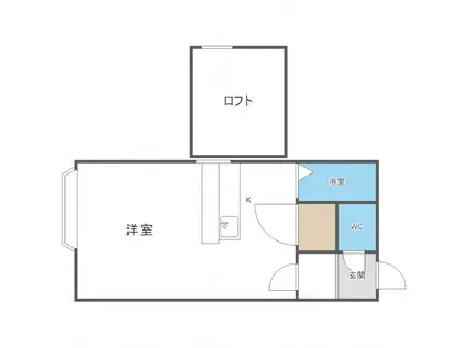 バーディTAMAI(1K/1階)の間取り写真