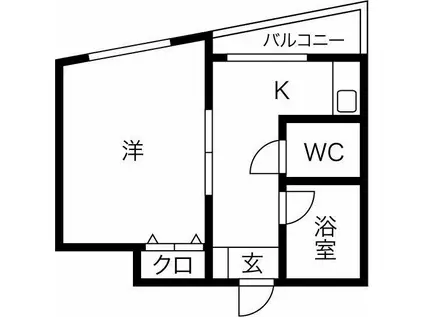 ルーミハイツ塚本(1K/4階)の間取り写真