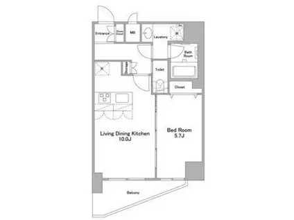 アス―ル北上野(1LDK/7階)の間取り写真