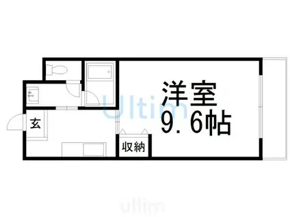 オフージュ・西小路(1K/1階)の間取り写真