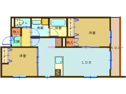 オグリーヴ(2LDK/1階)の間取り写真