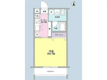 ノ-ブ新百合(1K/1階)の間取り写真
