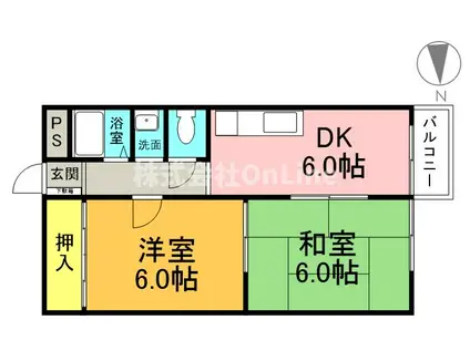 コーラルコープ森野(2DK/5階)の間取り写真