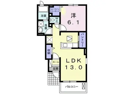 ルシアン ノワール(1LDK/1階)の間取り写真