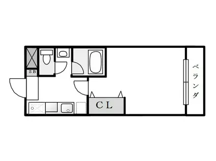 スカイマンション(1DK/1階)の間取り写真
