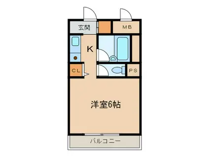 キャッスル桃山(1K/1階)の間取り写真