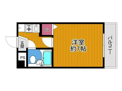 カサベルディ住道(1K/5階)の間取り写真