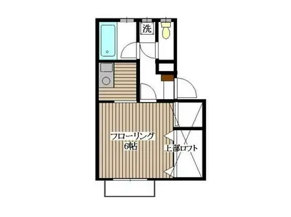 ユニメゾン湘南(1K/2階)の間取り写真