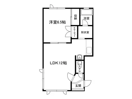 ライフコアクリスタル(1LDK/1階)の間取り写真