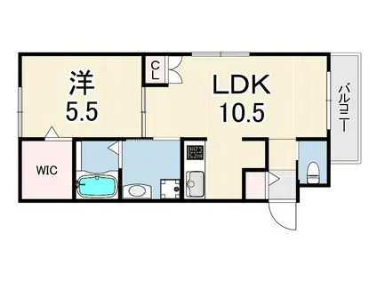 北町ナスチヤ(1LDK/2階)の間取り写真