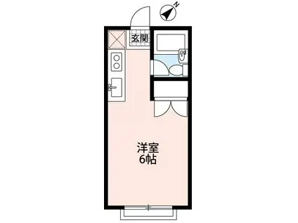 新狭山ユアーズ92 A棟(ワンルーム/2階)の間取り写真