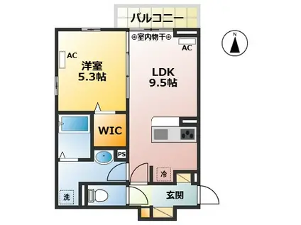 セントハイランド石神井(1LDK/2階)の間取り写真