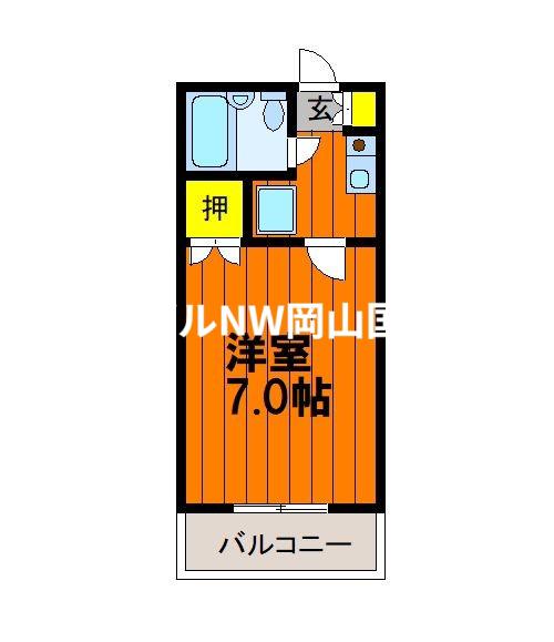 エスペーロ伊島(1K/1階)の間取り写真