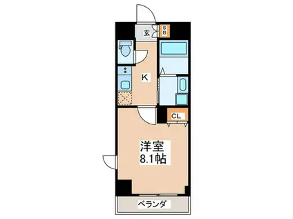 エイペックスみなとCENTRAL AVENUE604(1K/6階)の間取り写真