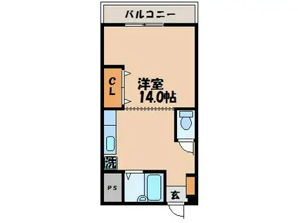 井関ビル(1DK/4階)の間取り写真