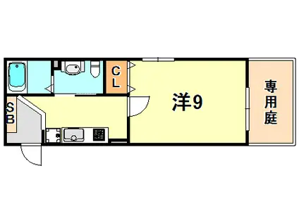 アロハ舞子(1K/1階)の間取り写真