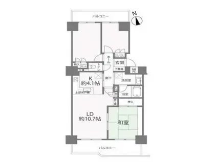 ベルヴィル大宮B棟(3LDK/8階)の間取り写真