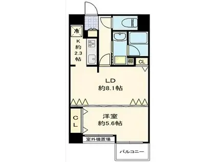 モナーク関内大通公園前(1LDK/2階)の間取り写真