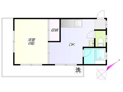 メゾン望月(1DK/3階)の間取り写真