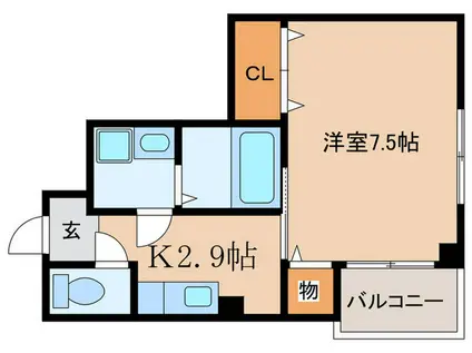クィーンズコート天満(1K/1階)の間取り写真