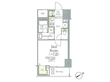 GRACIA PLACE ASAKUSABASHI(1K/4階)の間取り写真