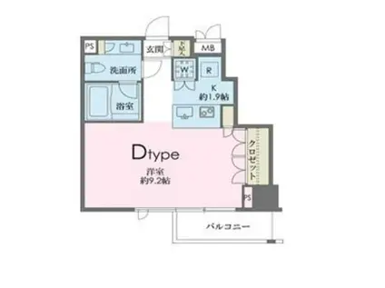 ドゥーエ南麻布(ワンルーム/7階)の間取り写真