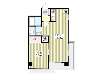 ニューコーポサンシン(1LDK/2階)の間取り写真