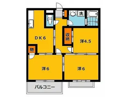 クレストV2(3DK/1階)の間取り写真